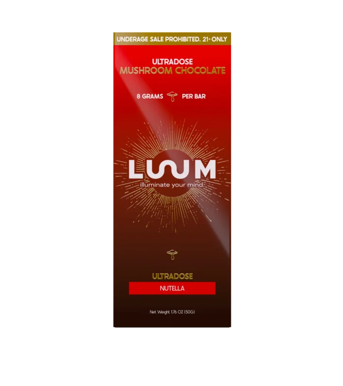 LUUM Nutella Ultradose Mushroom Chocolate bar packaging